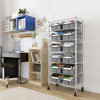 Seville Classics Heavy Duty NSF Bin Rack Solid Steel Wire Shelving Storage Unit - Image 3