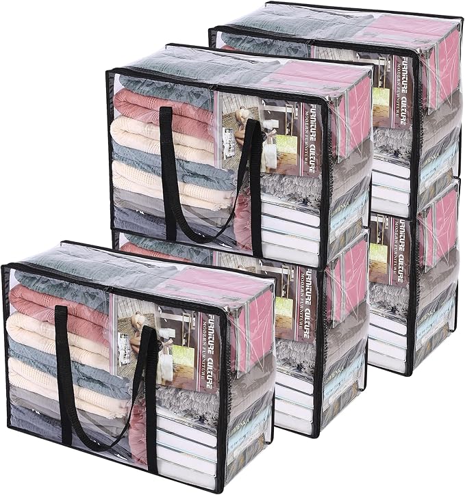 Vieshful 5 Pack Clear Comforter Storage Bag, 40L Clothes Storage Bag by Vieshful