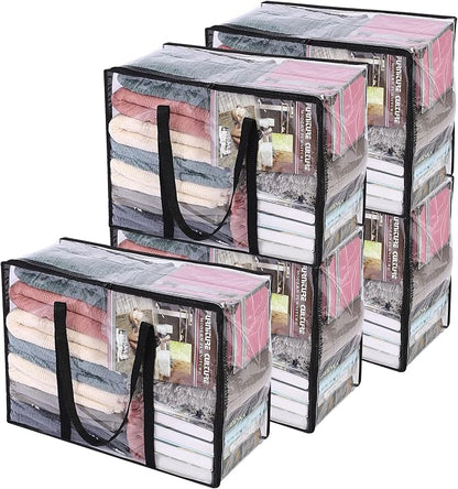 Vieshful 5 Pack Clear Comforter Storage Bag, 40L Clothes Storage Bag by Vieshful