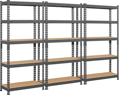 Topeakmart 3 PCS 5-Tier Utility Shelves, Metal Storage Shelves Garage Shelving by Topeakmart