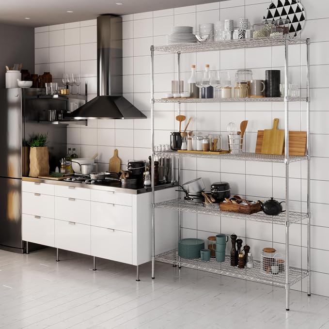 18" Deep x 54" Wide x 86" Height Wire Shelving Kit | 5-Tier | NSF Commercial - Image 8