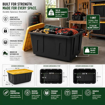 8 Pack 27 Gallon Heavy Duty Storage Totes - Image 9