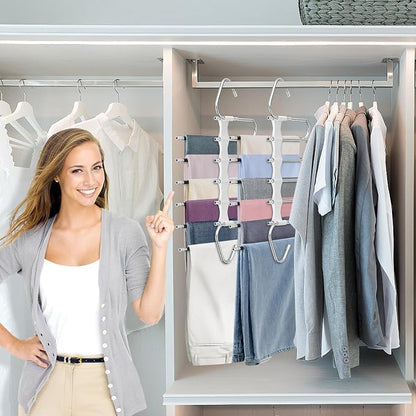 Upgrade 6 Layers Pants Hangers Space Saving - Image 7