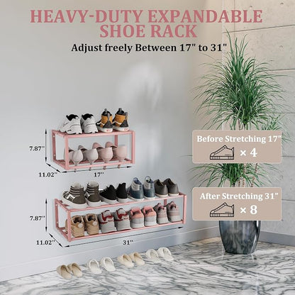 Expandable Wall Mounted Shoe Rack, Heavy Duty Metal Shoe Holder - Image 3