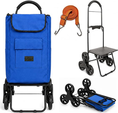 Shopping Cart, Super Loading Stair Climber 220 lbs Capacity, Grocery Foldable by winkeep