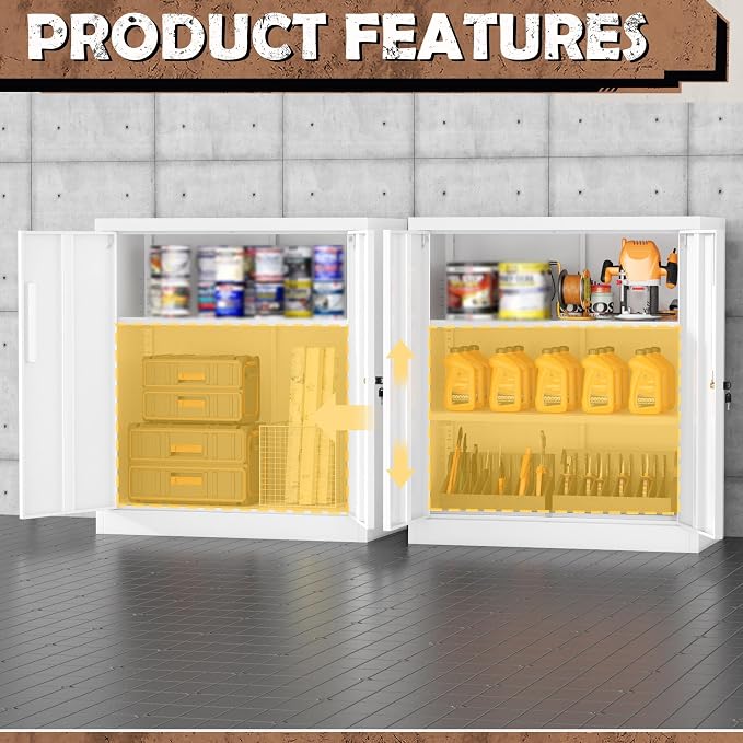INTERGREAT Metal Garage Storage Cabinet, Small Steel Cabinet - Image 6