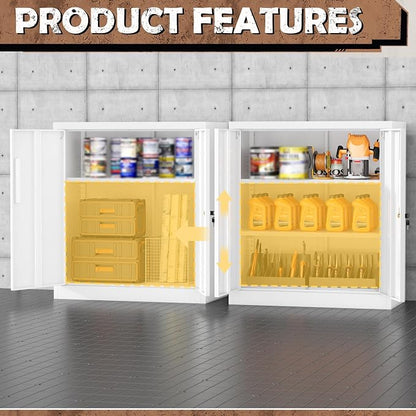 INTERGREAT Metal Garage Storage Cabinet, Small Steel Cabinet - Image 6