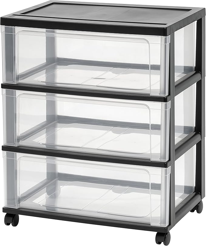 IRIS USA 3-Drawer Wide Storage Cart by IRISUSA