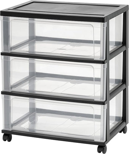 IRIS USA 3-Drawer Wide Storage Cart by IRISUSA