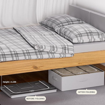 CYhom Under Bed Storage Bins Frame Storage Box Oxford Fabric Sturdy Underbed - Image 2