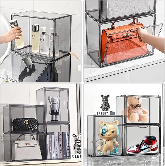 Clear Stackable Plastic Storage Bins - Image 4