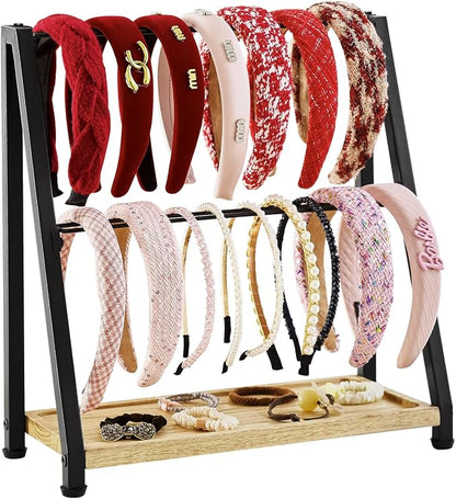 Headband Holder Organizer Metal 2-Tier Display Stand by DGWJSU
