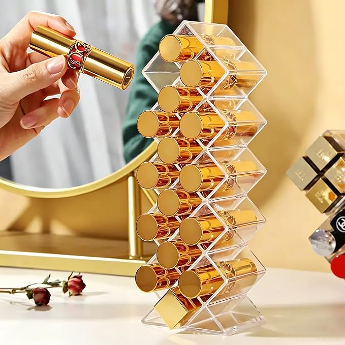 Lipstick Organizer, 16 Slots Fish Shape Cosmetic Lip Gloss Tower - Image 8