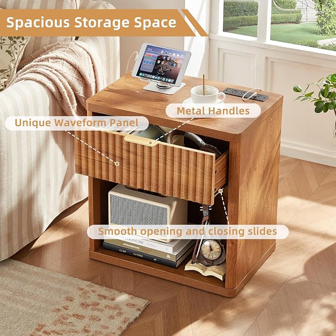 LEYAOYAO Fluted Nightstand - Image 6
