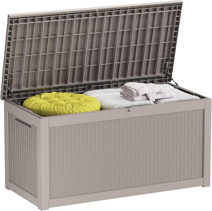 260 GallonOutdoor Storage Box, Resin Deck Boxes Waterproof, IndoorOutdoor Bin by GGYI
