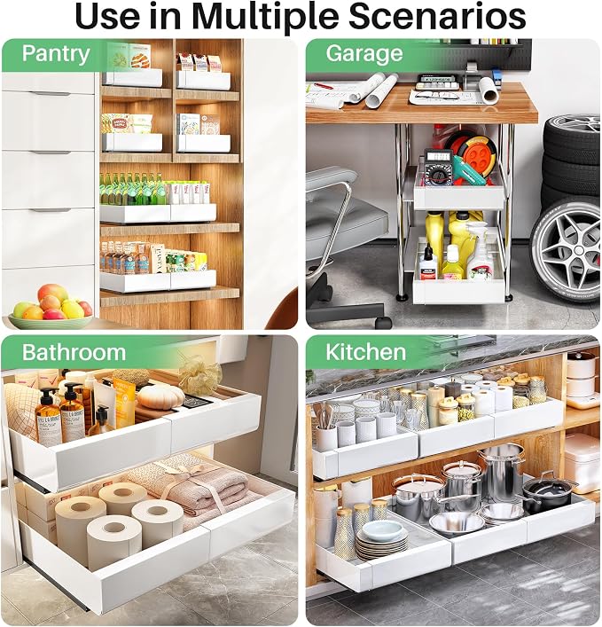 Pull out Cabinet Organizer, Wider Expandable Heavy Duty Slide out Drawers Fixed - Image 9
