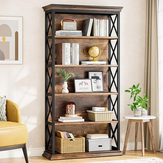Tribesigns 6-Tier Bookcase, 71 Inches Industrial Bookshelves and Bookcase | by Unknown