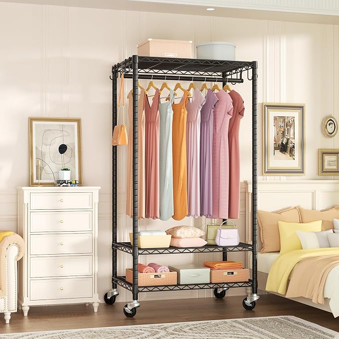 FUTASSI P6 Rolling Clothes Rack Heavy Duty, Clothing Racks - Image 2