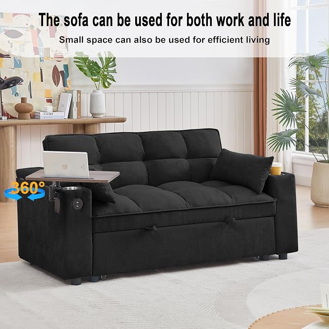 hansones ​66" Multi-Functional Pull-Out Sofa Bed - Image 5