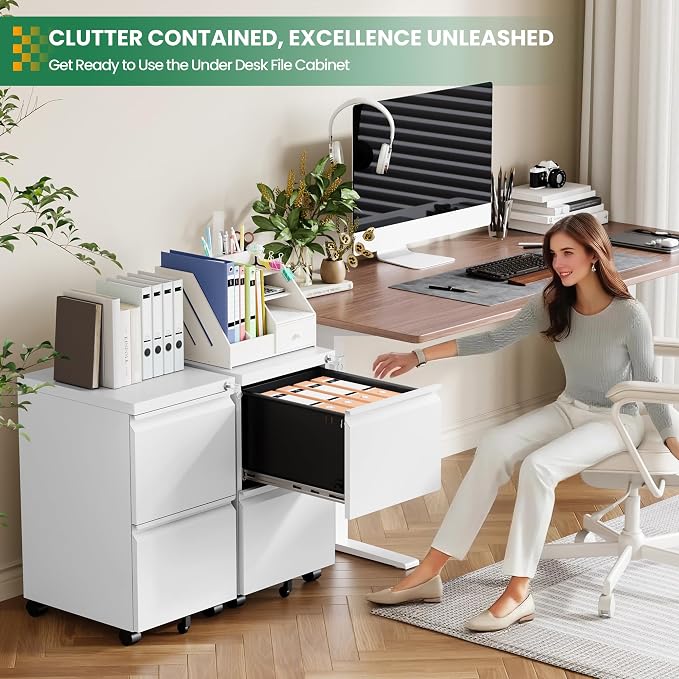 2 Drawer Mobile File Cabinet - Image 5