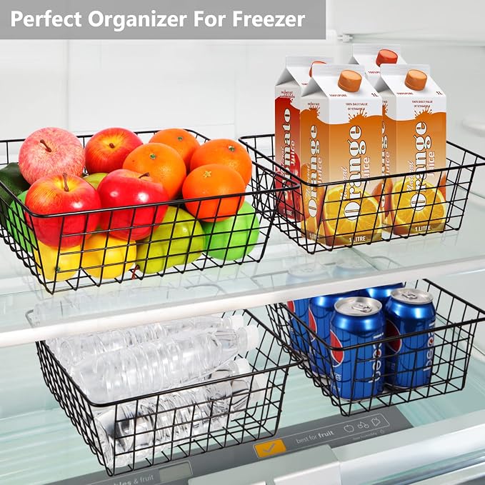 Wire Baskets for Organizing 4 Pack Pantry Baskets For Storage 11x8.7x4.7in | - Image 4