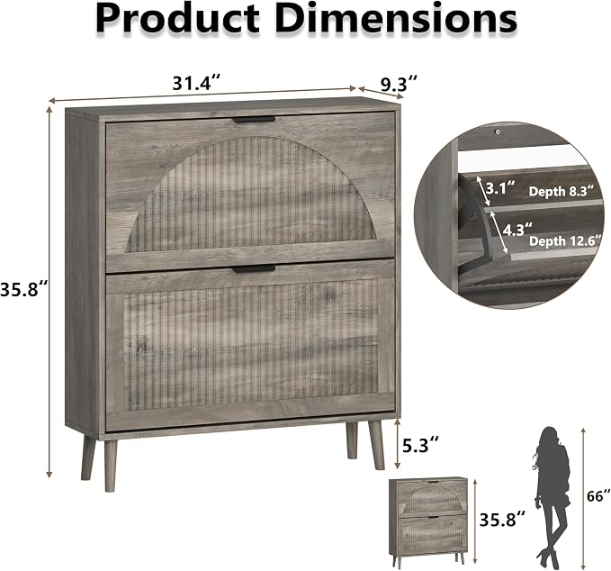 BORNOON Shoe Cabinet for Entryway - Image 2