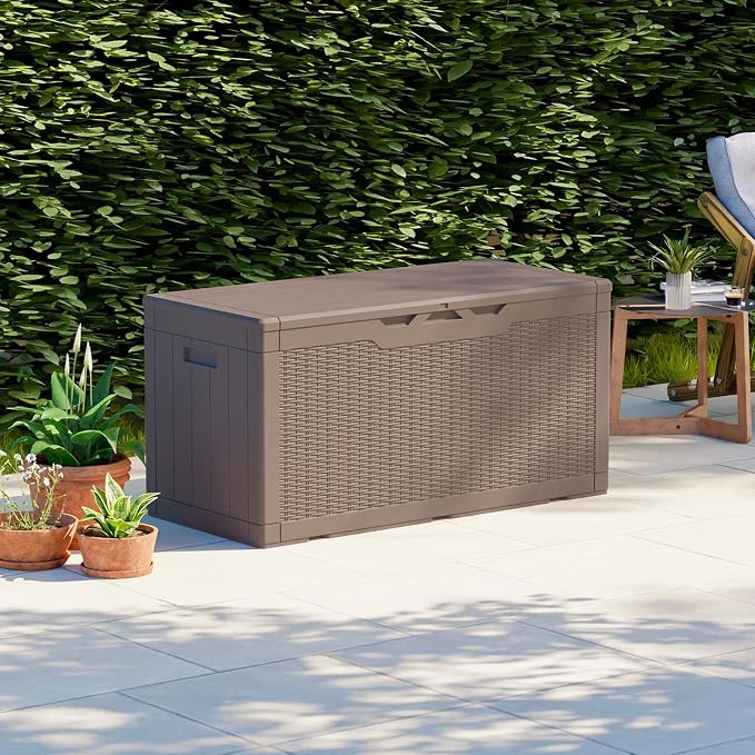 Patiolife 100 Gallon Resin Deck Box, Large Outdoor Storage Box - Image 2