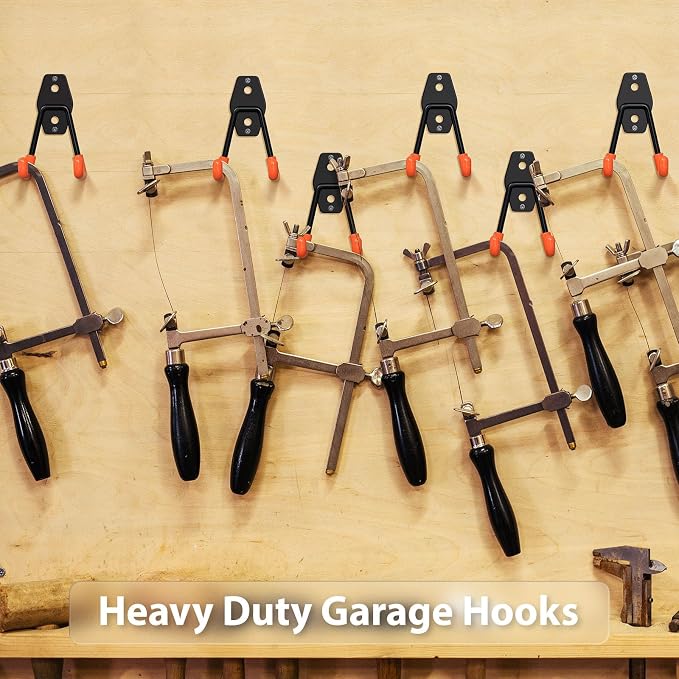 Garage Hooks with Anti-Slip Coating, Heavy Duty Wall Mount Storage Hooks - Image 4