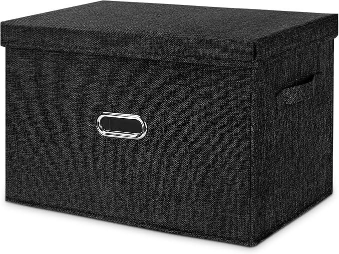 Large Linen Fabric Foldable Storage Bins by Unknown