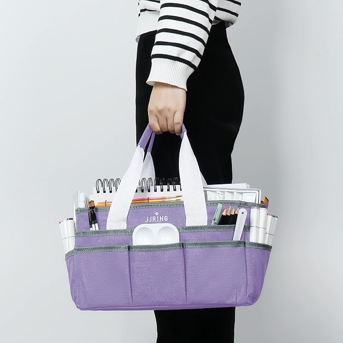 JJRING Craft Organizer Tote Bag, Art Storage Caddy - Image 8