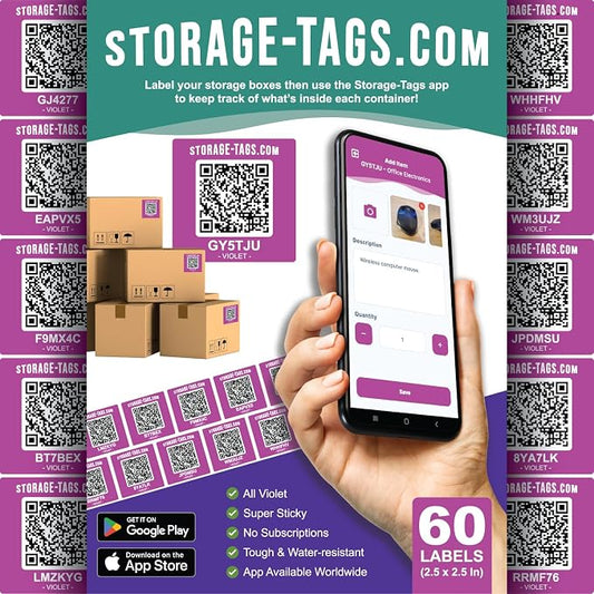 QR Code Storage Tags by STORAGE-TAGS