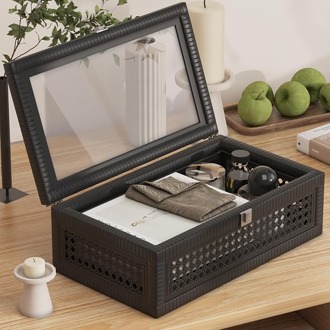 Rattan Decorative Box, Boho Display Boxes - Image 5
