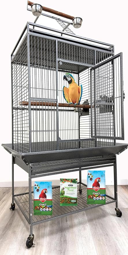 X-Large Elegant and Durable Wrought Iron Play Ground Perch Stand Top Climbing by Mcage