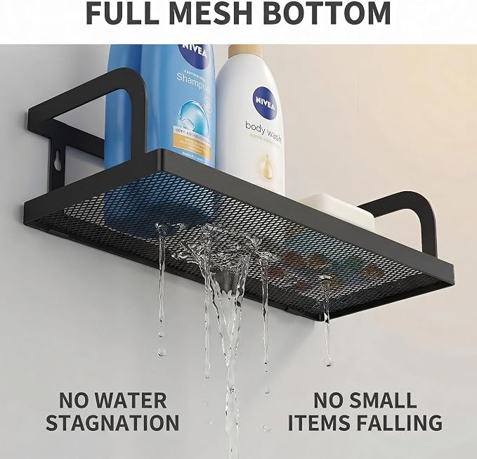 PUSDON 2-Pack 16.5" Extra Long Slim Hollowout Shower Caddy, Wall Mount Spice - Image 6