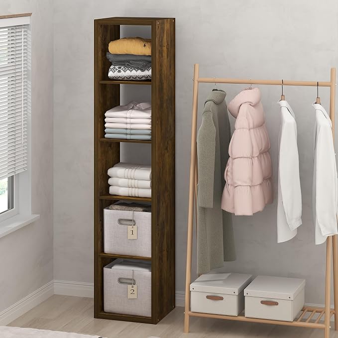Furinno Cubic Extra Thick 5-Cube Closet Organizers and Storage, Amber Pine | by Furinno-FitsYourSpaceFitsYourBudget