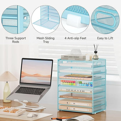 Subekyu 9 Tier Paper Letter File Tray Organizer - Image 6