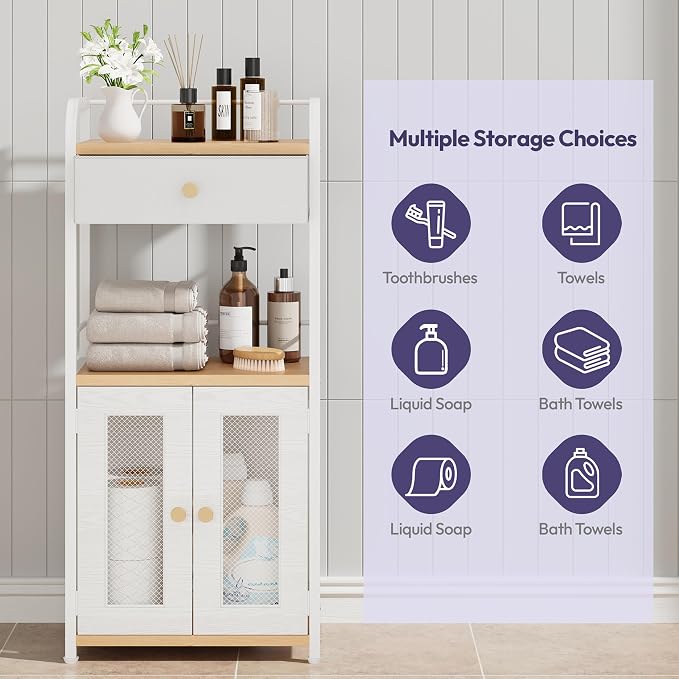 SWTYMIKI 14.57"x32.28" Bathroom Storage Cabinet – Freestanding Storage Cabinet - Image 4