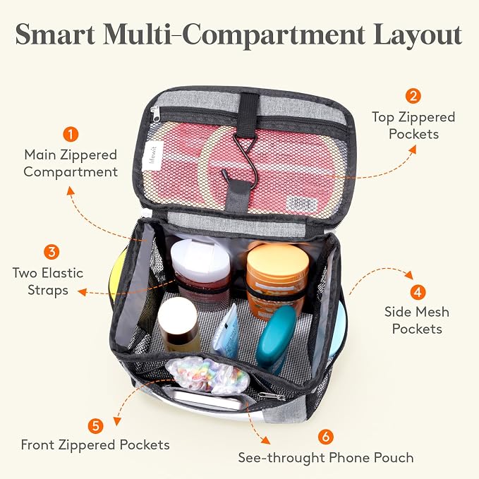 Lifewit Mesh Shower Caddy Bag Portable, Quick Dry Hanging Bathroom Organizer - Image 3