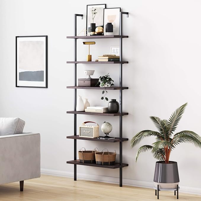 Nathan James Theo 6-Shelf Tall Bookcase, Wall Mount Bookshelf by Unknown