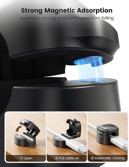 6 Pack Magnetic Cable Clips – Cord Organizer & Holder, Toocki Adhesive Cable - Image 4