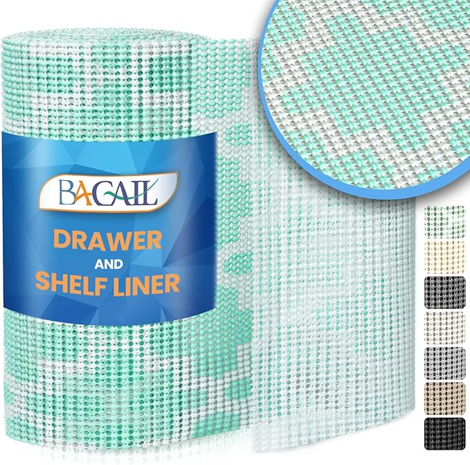 BAGAIL Drawer and Shelf Liner, 17.5 in X 20 Ft Non-Adhesive Shelf Liners by BAGAILBASICS
