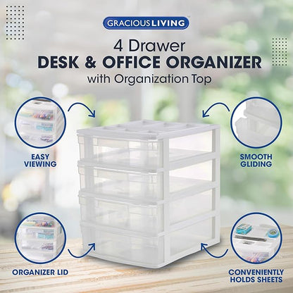 Gracious Living 4 Drawer Desktop & Countertop Organizer w/Organization Lid - Image 4