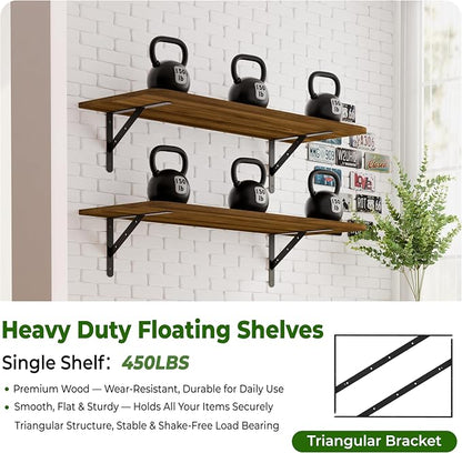 Dogsky 2-Pack Garage Storage Shelving Wall Mounted, 4x2Ft Heavy Duty Wood - Image 5