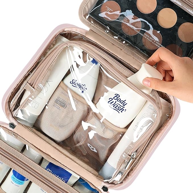 NISHEL Travel Toiletry Bag for Women, Makeup Essentials Organizer, Hanging Case - Image 4