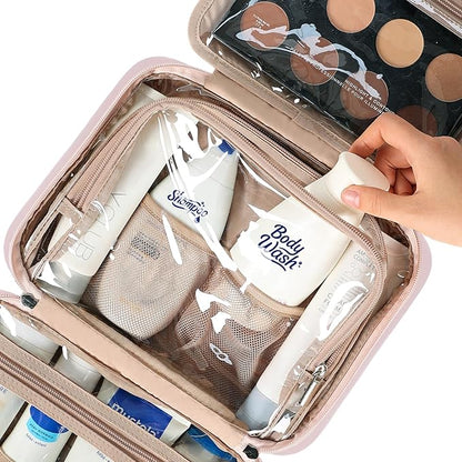 NISHEL Travel Toiletry Bag for Women, Makeup Essentials Organizer, Hanging Case - Image 4