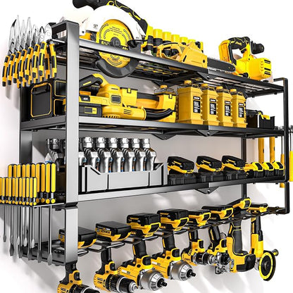 Large Power Tool Organizer Wall Mount, Heavy Duty Metal Tool Storage Rack Loads by MOOMSINE