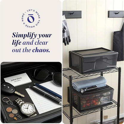 HOMZ 2-Pack 1-Drawer Storage Cart, Plastic Container - Image 7