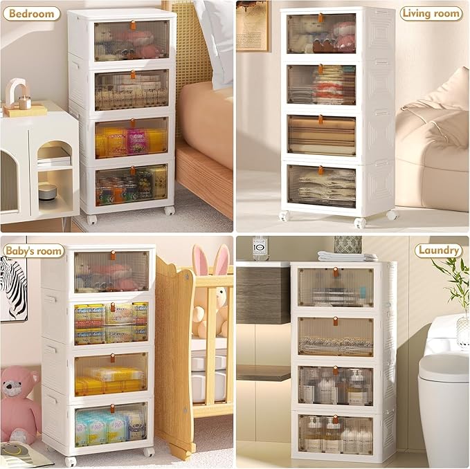YFXCVSL 4 Tier Plastic Storage Bins - Image 3