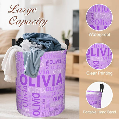 Custom Name Laundry Hamper, Personalized Laundry Basket - Image 4