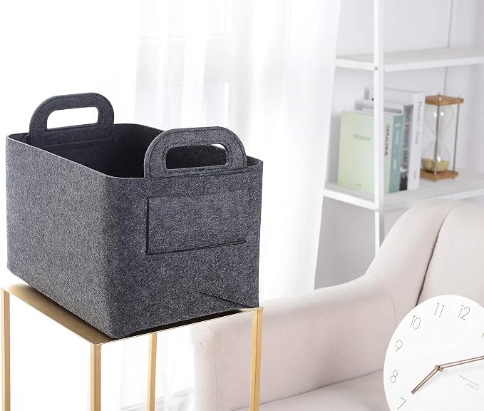 Minoisome Storage Basket Felt Storage Bin Collapsible& Convenient Box Organizer - Image 4
